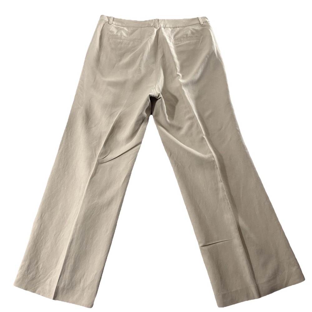 Lauren Ralph Lauren Andover Sz 10 Silk Linen Blend Lined Wide Leg Pants Beige - Picture 2 of 14